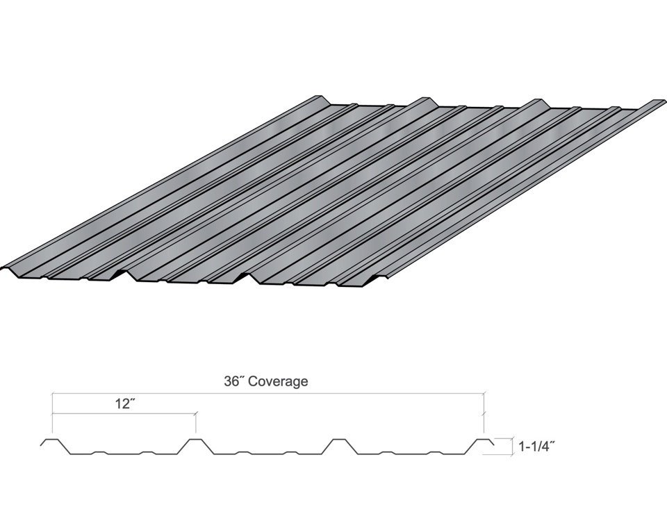 Diagram of R Panel roof section with labeled measurements.