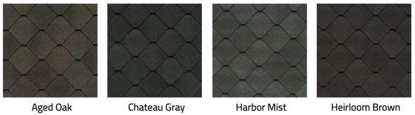 Swatches of Sienna shingles in multiple colors.