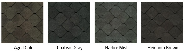 Swatches of Sienna shingles in multiple colors.