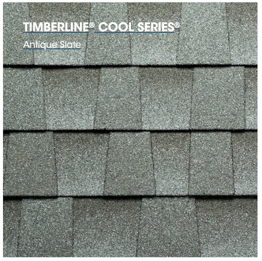 GAF Timberline Cool Series asphalt roof shingle sample.