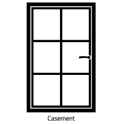 Illustration of casement window style