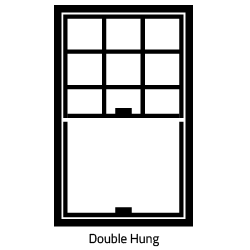 Illustration of double hung window style