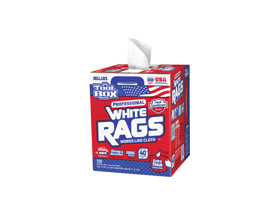 tool box white rags